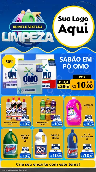Modelo de Rede Social para Stories com o tema Quinta e Sexta da Limpeza para Produtos de Limpeza
