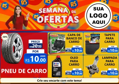 Modelo de Encarte para Encarte A4 Horizontal com o tema Semana de Ofertas para Auto peças