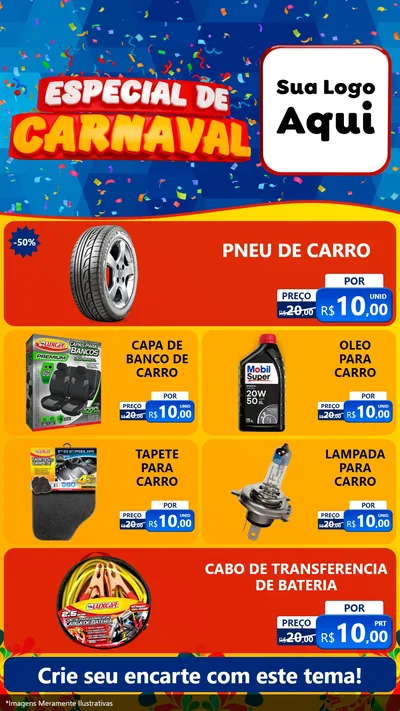 Modelo de TV para TV Vertical com o tema Especial de Carnaval para Auto peças