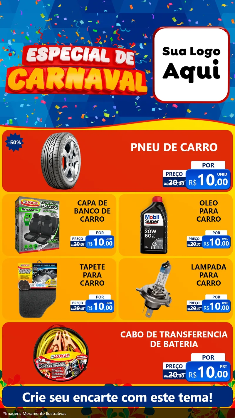 Modelo de TV para TV Vertical com o tema Especial de Carnaval para Auto peças