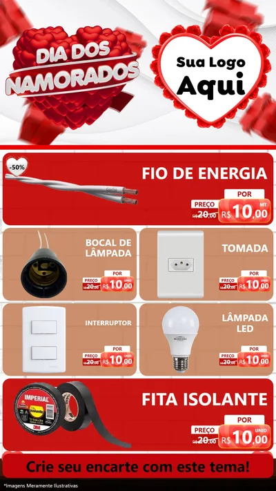 Modelo de TV para TV Vertical com o tema Dia dos Namorados para Materiais Elétricos