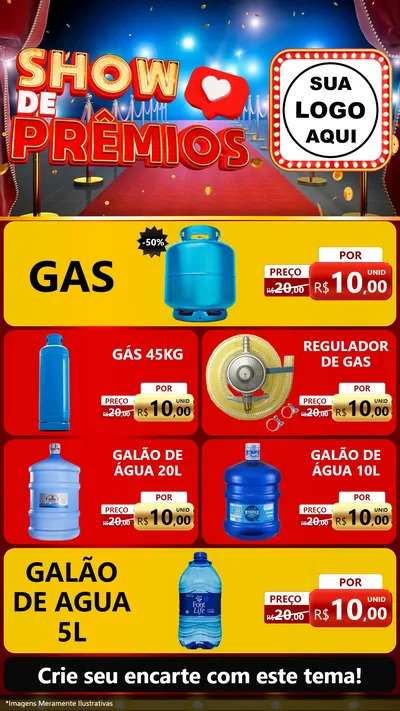 Modelo de TV para TV Vertical com o tema Show de Prêmios para Água e gás