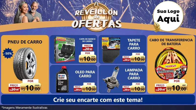 Modelo de TV para TV Horizontal com o tema Réveillon de Ofertas para Auto peças