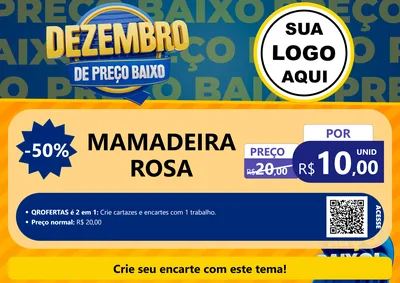 Modelo de Cartaz para Cartaz A4 Horizontal com o tema Dezembro de Preço Baixo para Bebês