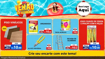 Modelo de TV para TV Horizontal com o tema Verão da Economia para Material para Construção