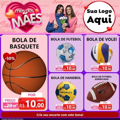 Modelo de Rede Social para Feed Facebook com o tema Mês Das Mães para Artigos Esportivos