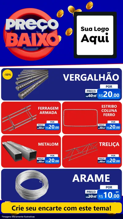 Modelo de TV para TV Vertical com o tema Preço Baixo para Ferragens