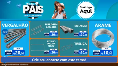 Modelo de TV para TV Horizontal com o tema Dia Dos Pais Repleto de Ofertas para Ferragens