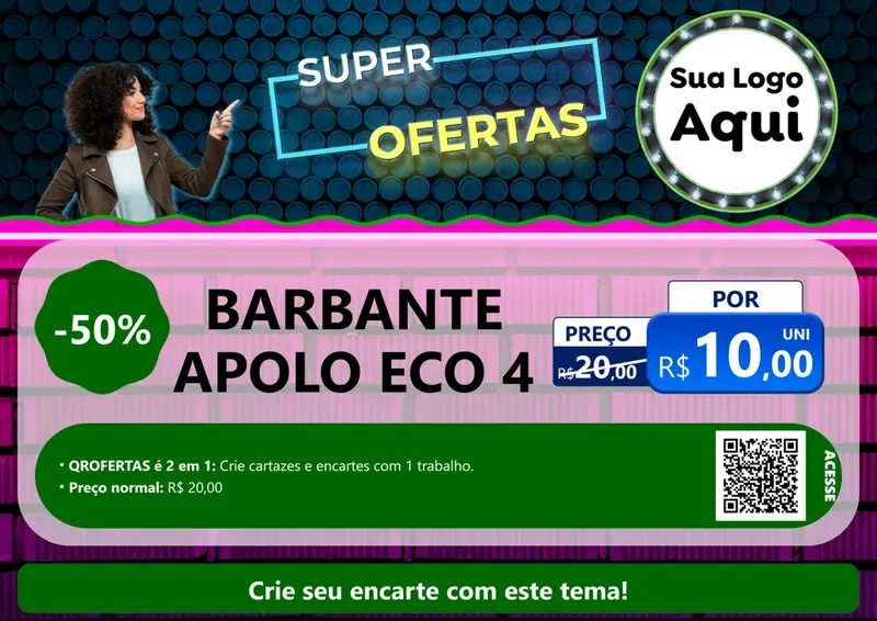 Modelo de Cartaz para Cartaz A4 Horizontal com o tema Super Ofertas para Armarinho e Aviamentos