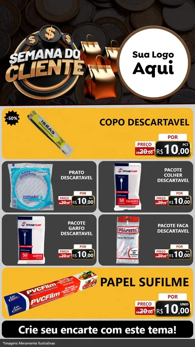 Modelo de TV para TV Vertical com o tema Semana do Cliente para Embalagens