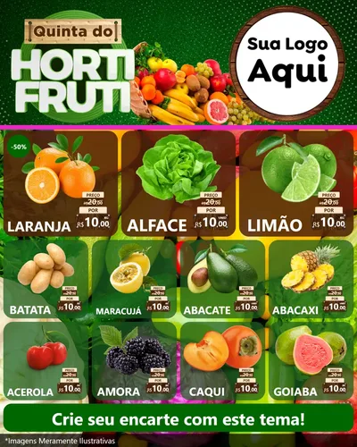 Modelo de Rede Social para Feed Instagram com o tema Quinta do Hortifrúti para Hortifrúti