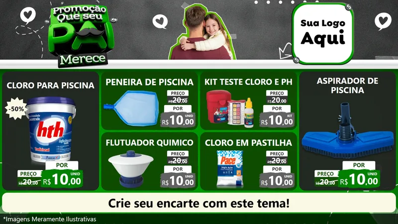 Modelo de TV para TV Horizontal com o tema Promoção Que seu Pai Merece para Produtos para Piscina