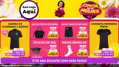 Modelo de TV para TV Horizontal com o tema Especial Dia da Mulher para Roupas e acessórios