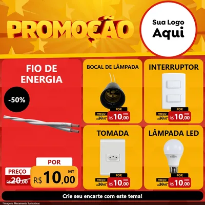 Modelo de Rede Social para Feed Facebook com o tema Promoção para Materiais Elétricos