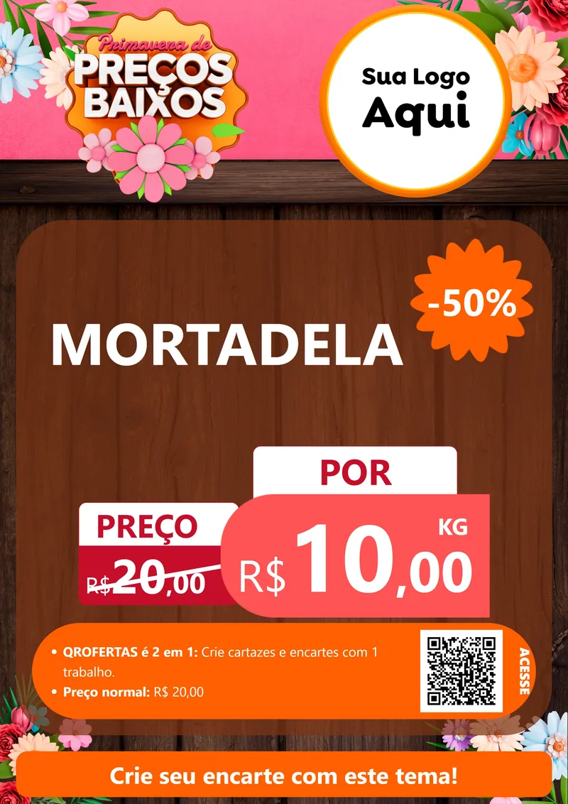Modelo de Cartaz para Cartaz A4 Vertical com o tema Primavera de Preços Baixos para Frios e Laticínios