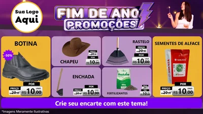 Modelo de TV para TV Horizontal com o tema Fim de Ano Promoções para Agropecuária