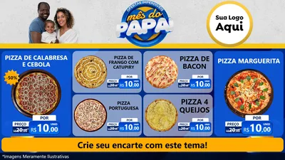 Modelo de TV para TV Horizontal com o tema Ofertas Imperdíveis Mês Do Papai para Pizzaria
