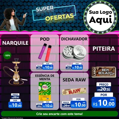 Modelo de Rede Social para Feed Facebook com o tema Super Ofertas para Tabacaria
