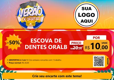 Modelo de Cartaz para Cartaz A4 Horizontal com o tema Verão de Ofertas para Higiene Pessoal