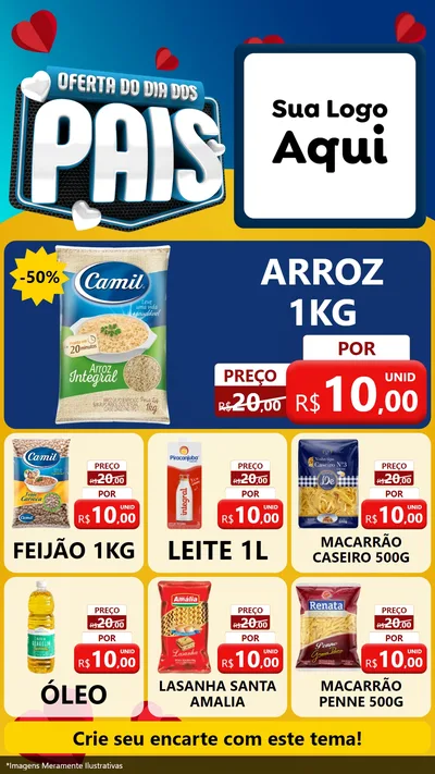 Modelo de Rede Social para Stories com o tema Oferta Do Dia Dos Pais para Supermercado