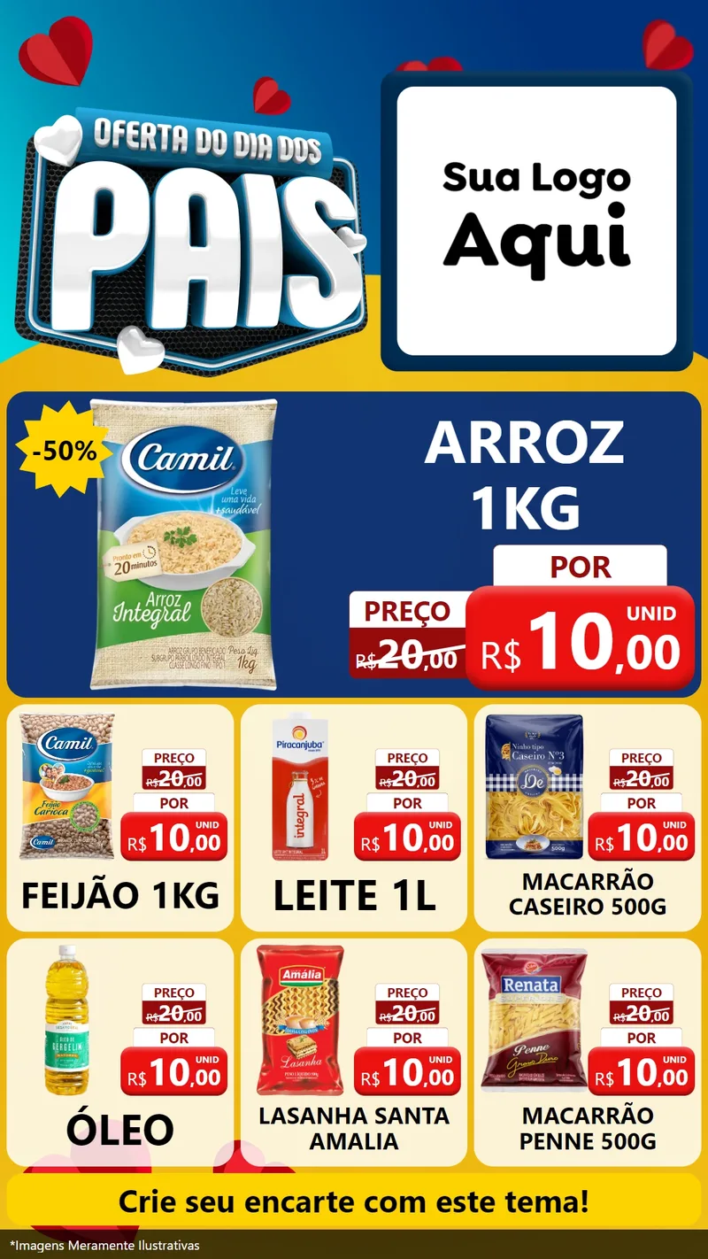Modelo de Rede Social para Stories com o tema Oferta Do Dia Dos Pais para Supermercado