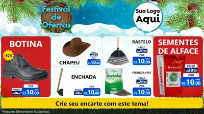 Modelo de TV para TV Horizontal com o tema Festival de Ofertas - Inverno para Agropecuária