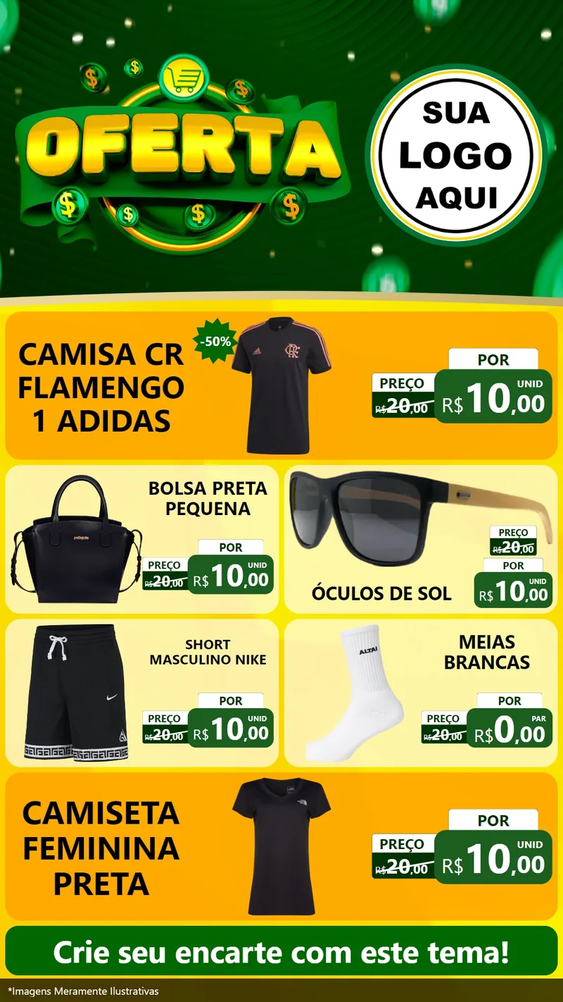 Modelo de TV para TV Vertical com o tema Oferta para Roupas e acessórios
