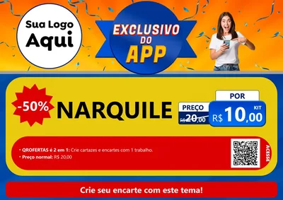 Modelo de Cartaz para Cartaz A4 Horizontal com o tema Exclusivo do Aplicativo para Tabacaria