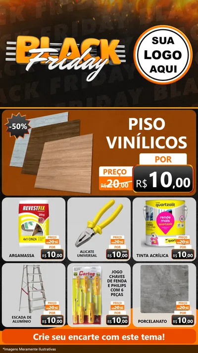 Modelo de Rede Social para Stories com o tema Black Friday para Material para Construção
