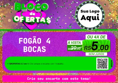 Modelo de Cartaz para Cartaz A4 Horizontal com o tema Bloco de Ofertas para Móveis e Eletro