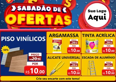 Modelo de Encarte para Encarte A4 Horizontal com o tema Sabadão de Ofertas para Material para Construção