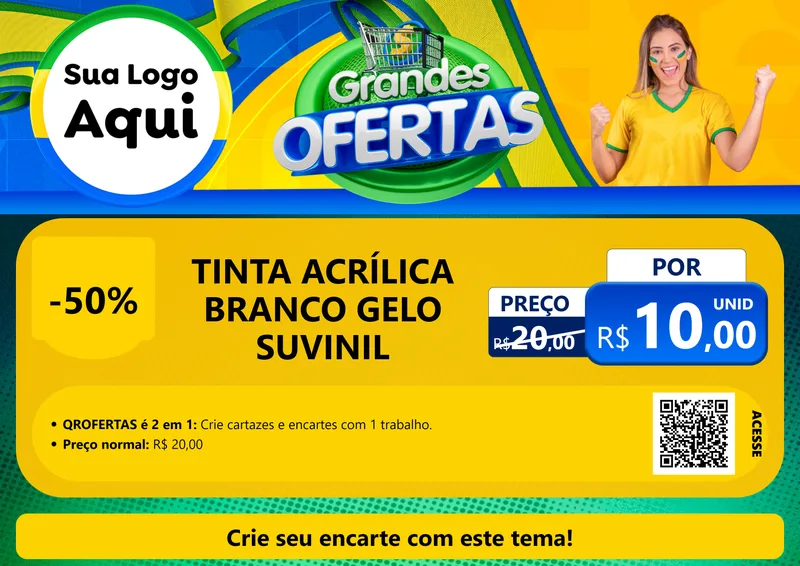 Modelo de Cartaz para Cartaz A4 Horizontal com o tema Grandes Ofertas para Tintas e Ferramentas