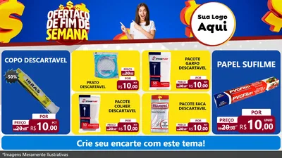 Modelo de TV para TV Horizontal com o tema Ofertaço de Fim de Semana para Embalagens