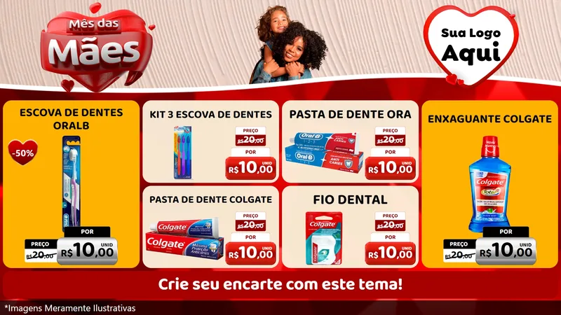 Modelo de TV para TV Horizontal com o tema Mês das Mães para Higiene Pessoal