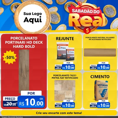 Modelo de Rede Social para Feed Facebook com o tema Sabadão do Real para Pisos e revestimentos