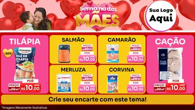 Modelo de TV para TV Horizontal com o tema Semana Das Mães para Peixaria
