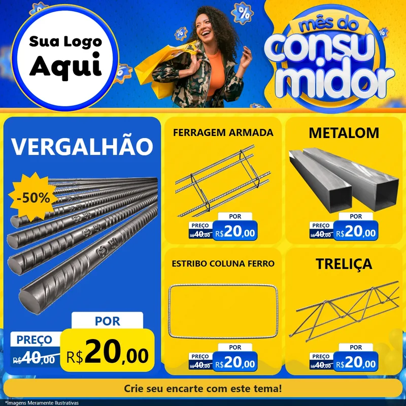 Modelo de Rede Social para Feed Facebook com o tema Mês do Consumidor para Ferragens