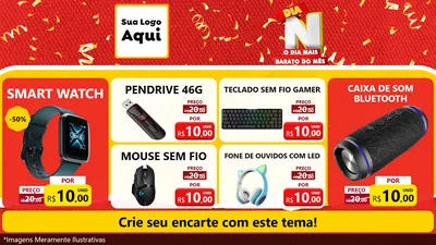 Modelo de TV para TV Horizontal com o tema Dia N o Dia Mais Barato do Mês para Informática