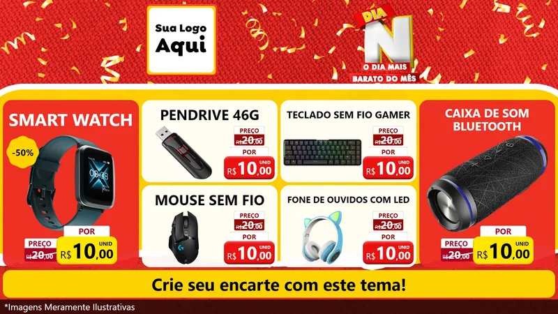 Modelo de TV para TV Horizontal com o tema Dia N o Dia Mais Barato do Mês para Informática