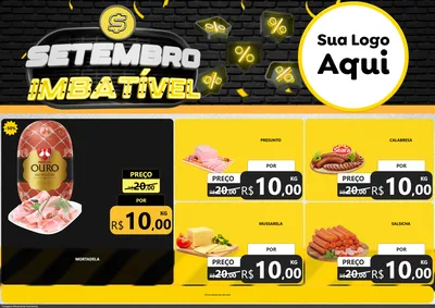 Modelo de Encarte para Encarte A4 Horizontal com o tema Setembro Imbatível para Frios e Laticínios