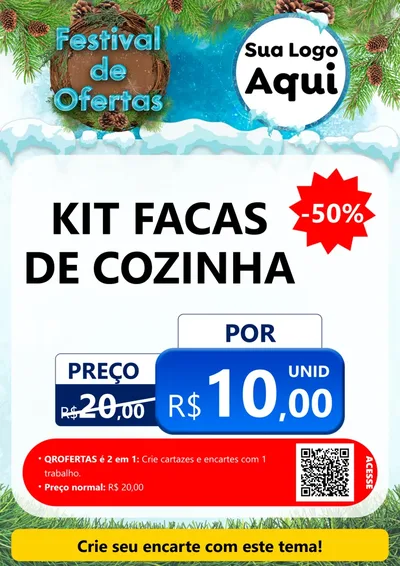 Modelo de Cartaz para Cartaz A4 Vertical com o tema Festival de Ofertas - Inverno para Utilidades Domésticas