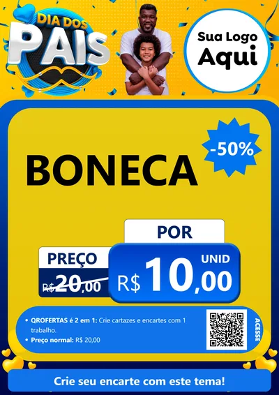 Modelo de Cartaz para Cartaz A4 Vertical com o tema Dia dos Pais para Brinquedos