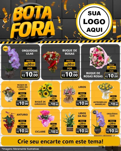 Modelo de Rede Social para Feed Instagram com o tema Bota Fora para Floricultura e jardim