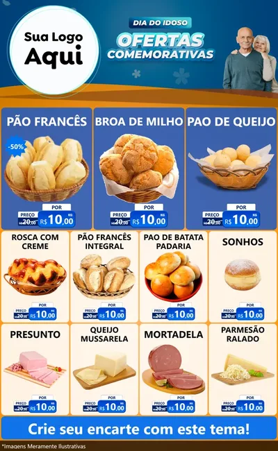 Modelo de Encarte para Encarte Grande com o tema Dia do Idoso