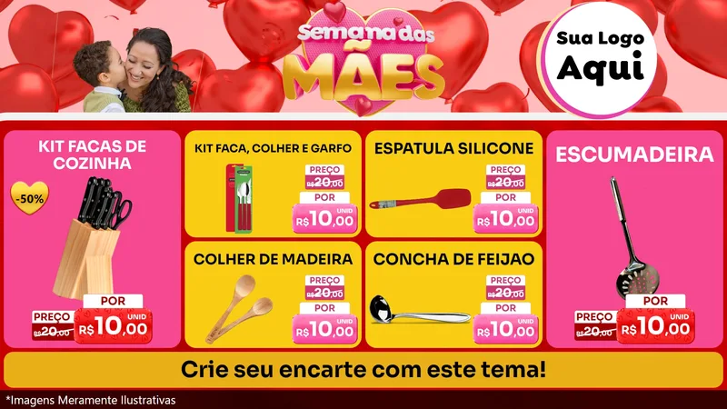 Modelo de TV para TV Horizontal com o tema Semana Das Mães para Utilidades Domésticas