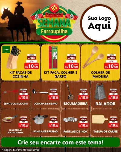 Modelo de Rede Social para Feed Instagram com o tema Especial Semana Farroupilha para Utilidades Domésticas
