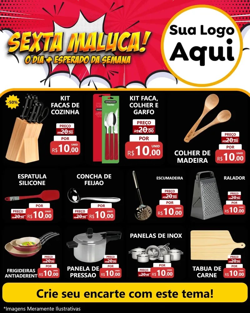 Modelo de Rede Social para Feed Instagram com o tema Sexta Maluca! para Utilidades Domésticas