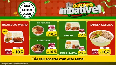 Modelo de TV para TV Horizontal com o tema Outubro Imbatível para Restaurante
