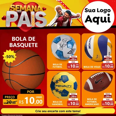 Modelo de Rede Social para Feed Facebook com o tema Semana Dos Pais para Artigos Esportivos