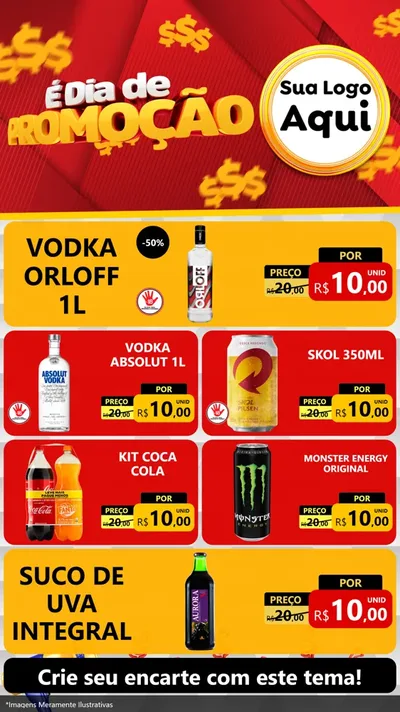 Modelo de TV para TV Vertical com o tema É Dia De Promoção para Distribuidora de bebidas